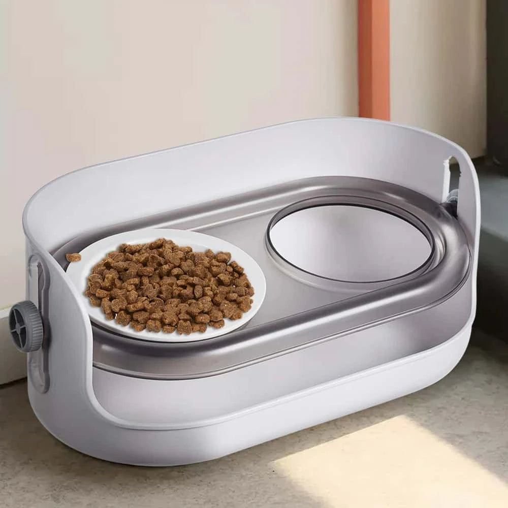 Adjustable Ceramic Cat Food Bowl – Elevated Tilted Feeder with Adjustable Height & Angle | Anti-Vomiting Design for Cats LüvLitter