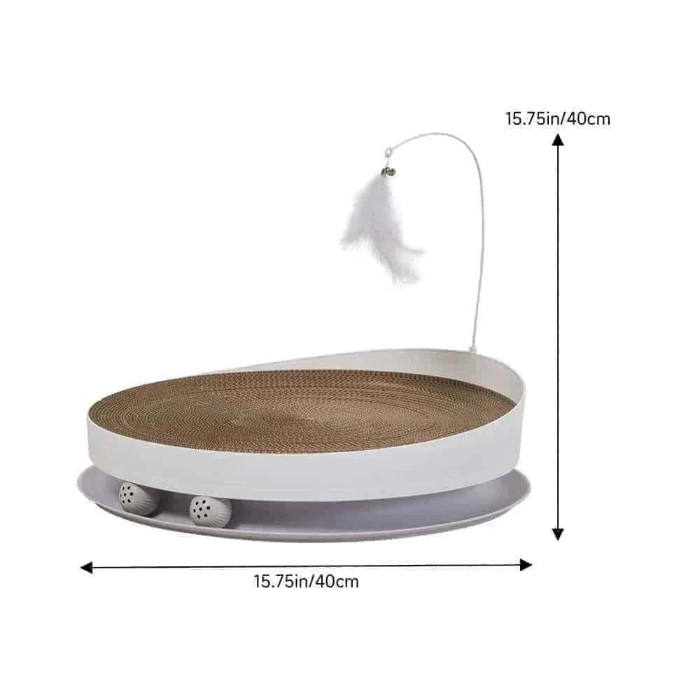 Cardboard Cat Scratcher – Vertical Scratch Pad for Indoor Cats with Built-In Toy Balls | Durable 40cm Cat Scratch Board LüvLitter