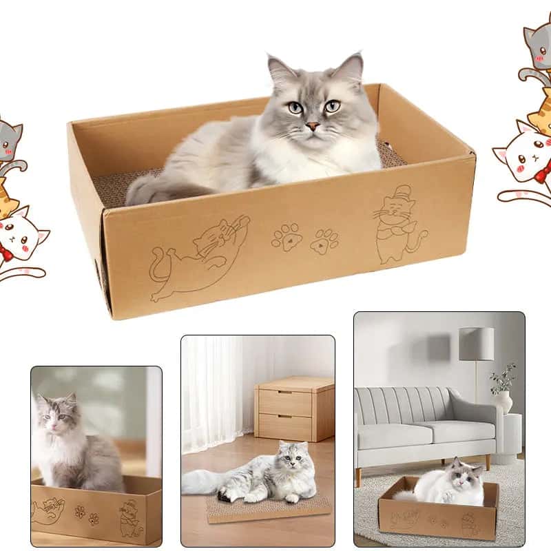 5PCS Reversible Cat Scratching Board – Cardboard Refill Pads for Indoor Cats - LüvLitter