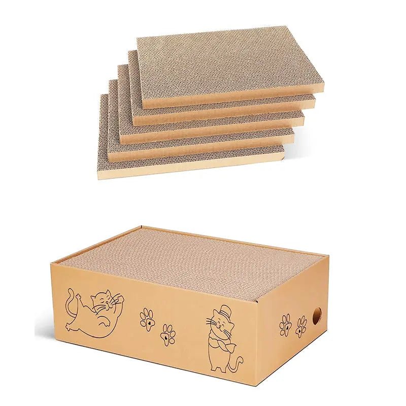 5PCS Reversible Cat Scratching Board – Cardboard Refill Pads for Indoor Cats - LüvLitter