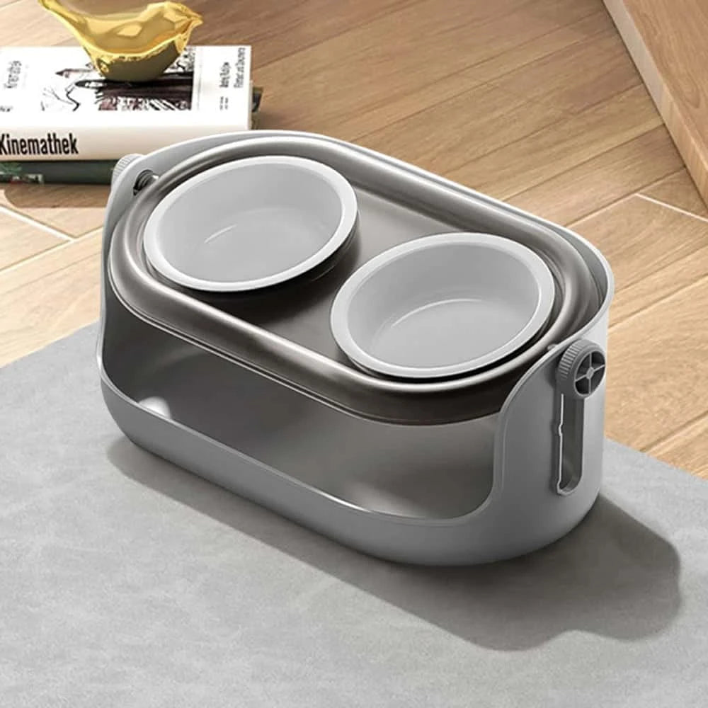 Adjustable Ceramic Cat Food Bowl – Elevated Tilted Feeder with Adjustable Height & Angle | Anti-Vomiting Design for Cats LüvLitter