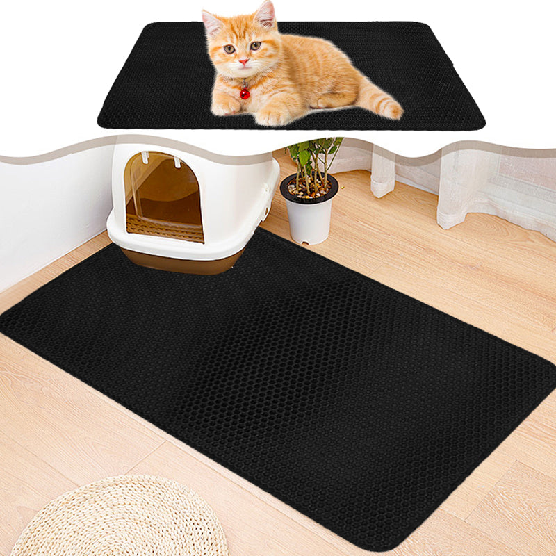 Double Layer Cat Litter Mat – Non-Slip, Washable Litter Trapper Pad for Cats | Paw Cleaner for Litter Box Area LüvLitter