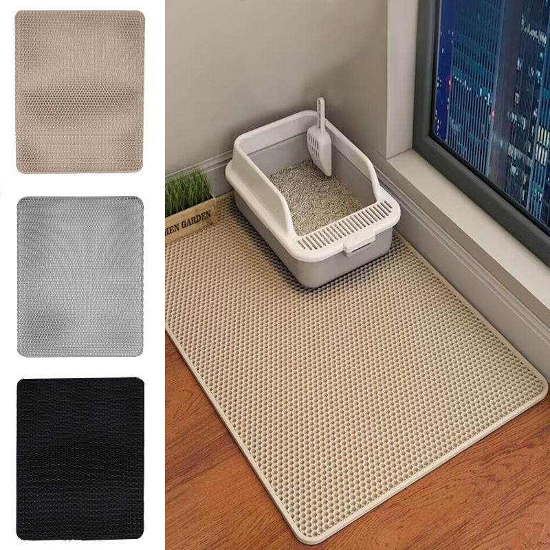 Double Layer Cat Litter Mat – Non-Slip, Washable Litter Trapper Pad for Cats | Paw Cleaner for Litter Box Area LüvLitter