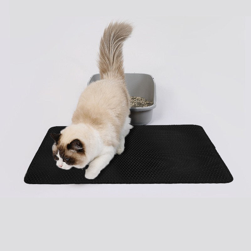 Double Layer Cat Litter Mat – Non-Slip, Washable Litter Trapper Pad for Cats | Paw Cleaner for Litter Box Area LüvLitter