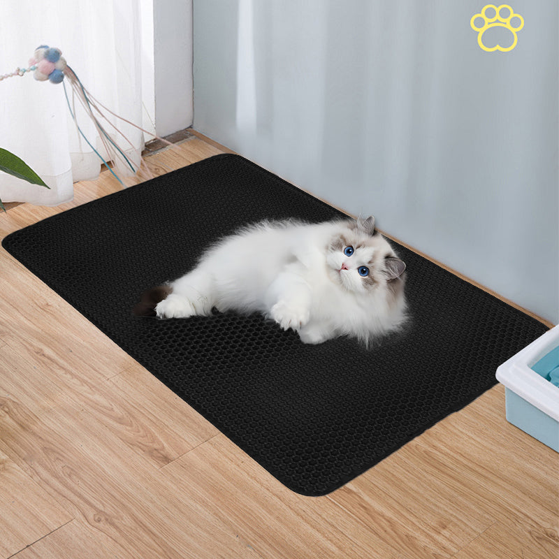 Double Layer Cat Litter Mat – Non-Slip, Washable Litter Trapper Pad for Cats | Paw Cleaner for Litter Box Area LüvLitter