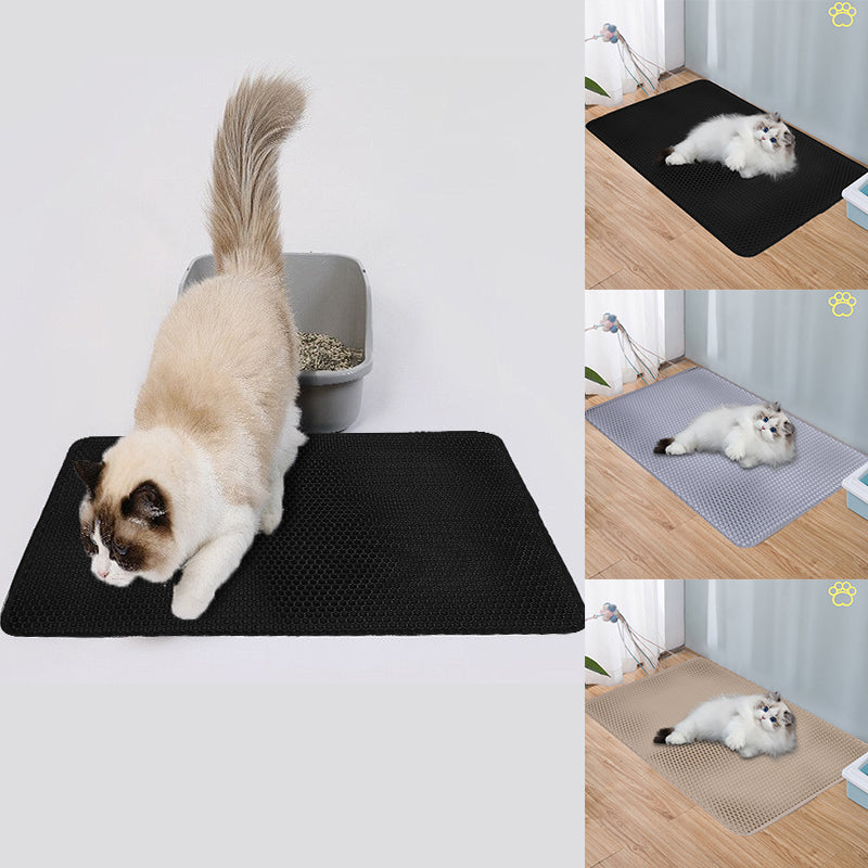Double Layer Cat Litter Mat – Non-Slip, Washable Litter Trapper Pad for Cats | Paw Cleaner for Litter Box Area LüvLitter