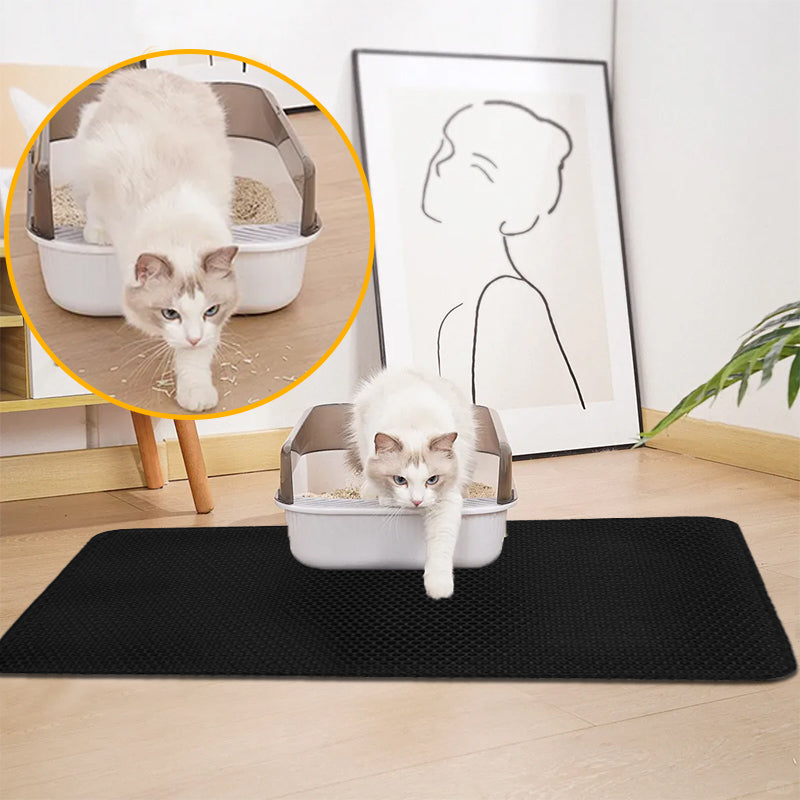 Double Layer Cat Litter Mat – Non-Slip, Washable Litter Trapper Pad for Cats | Paw Cleaner for Litter Box Area LüvLitter