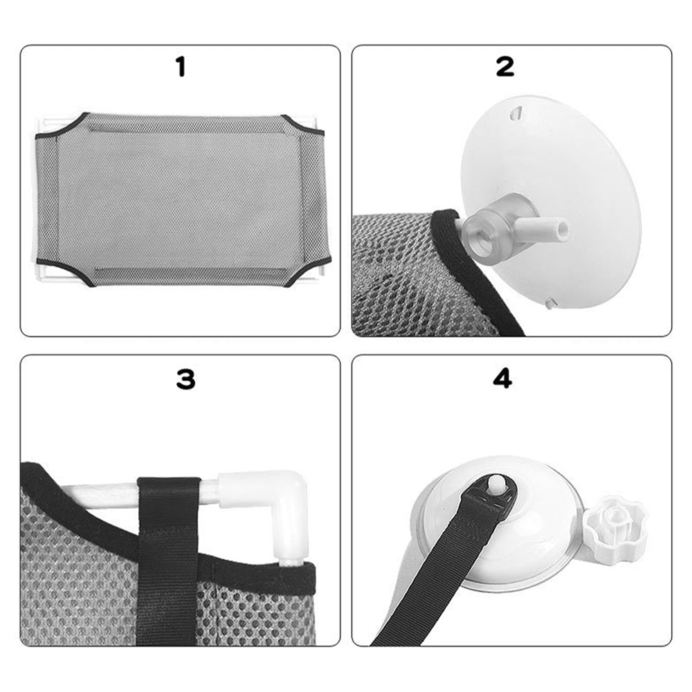 Cat Window Hammock – Sunny Seat Cat Window Perch with Suction Cups | Black Single or Double Layer Mounted Cat Bed LüvLitter