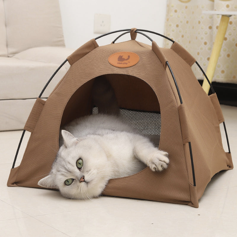 Pet Tent House for Cats & Small Dogs – Soft Indoor Pet Bed with Warm Cushion Pad, Cozy Puppy & Kitten Play Tent | 3 Colour Options LüvLitter