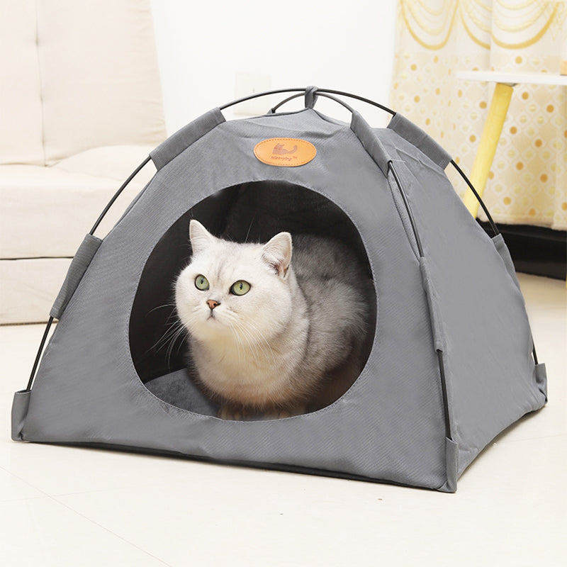 Pet Tent House for Cats & Small Dogs – Soft Indoor Pet Bed with Warm Cushion Pad, Cozy Puppy & Kitten Play Tent | 3 Colour Options LüvLitter