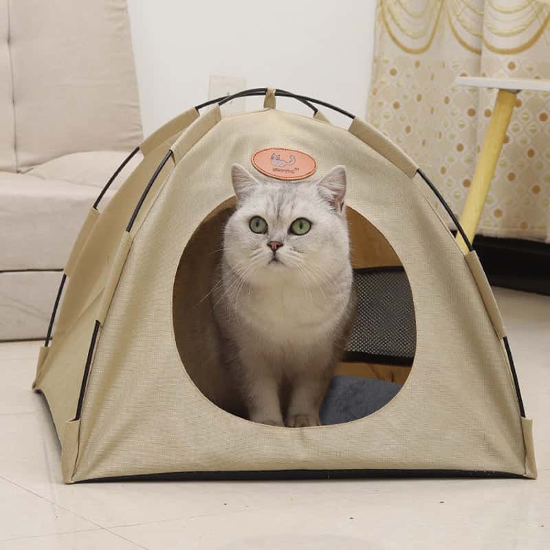 Pet Tent House for Cats & Small Dogs – Soft Indoor Pet Bed with Warm Cushion Pad, Cozy Puppy & Kitten Play Tent | 3 Colour Options LüvLitter