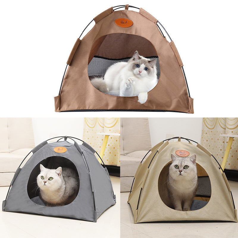 Pet Tent House for Cats & Small Dogs – Soft Indoor Pet Bed with Warm Cushion Pad, Cozy Puppy & Kitten Play Tent | 3 Colour Options LüvLitter