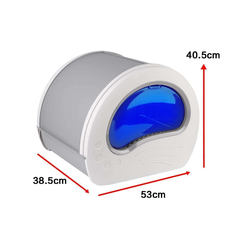 Large Cat Litter Box with Drawer – Anti-Splashing Cat Potty Tray & Built-In Sterilising Light (Grey) LüvLitter