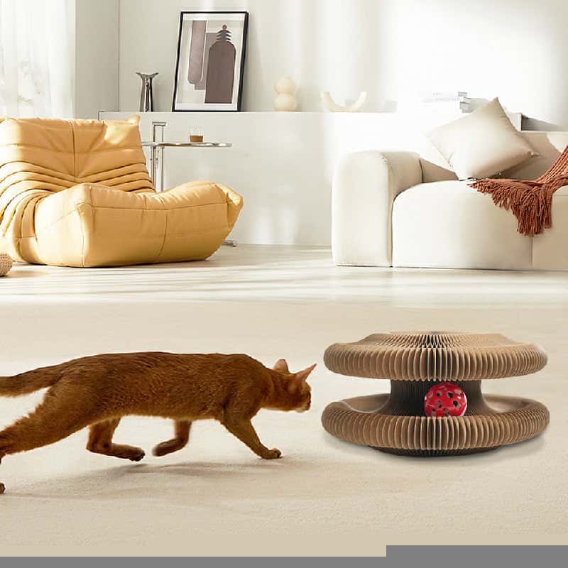 Organ Cat Scratching Board – Foldable Accordion Cat Toy with Bell | Interactive Cat Scratcher for Claw Grinding & Play LüvLitter
