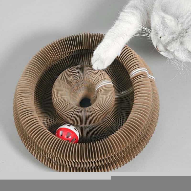 Organ Cat Scratching Board – Foldable Accordion Cat Toy with Bell | Interactive Cat Scratcher for Claw Grinding & Play LüvLitter