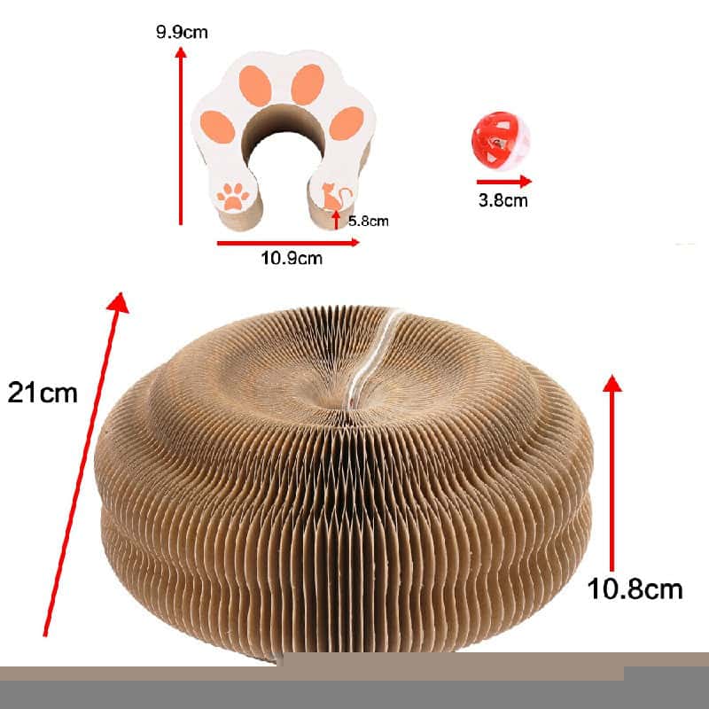 Organ Cat Scratching Board – Foldable Accordion Cat Toy with Bell | Interactive Cat Scratcher for Claw Grinding & Play LüvLitter