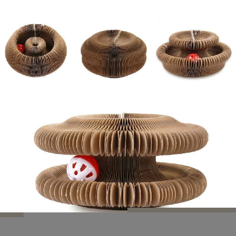 Organ Cat Scratching Board – Foldable Accordion Cat Toy with Bell | Interactive Cat Scratcher for Claw Grinding & Play LüvLitter