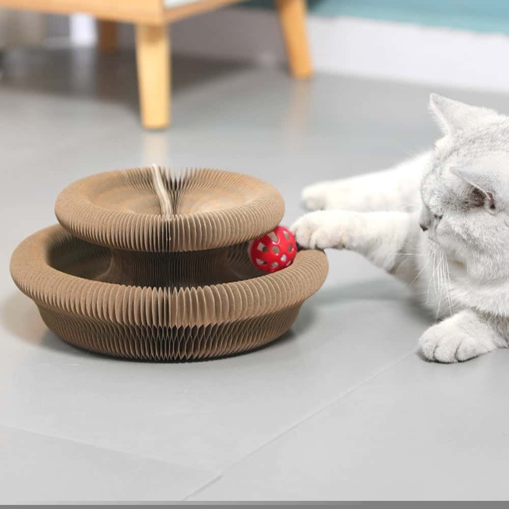 Organ Cat Scratching Board – Foldable Accordion Cat Toy with Bell | Interactive Cat Scratcher for Claw Grinding & Play LüvLitter