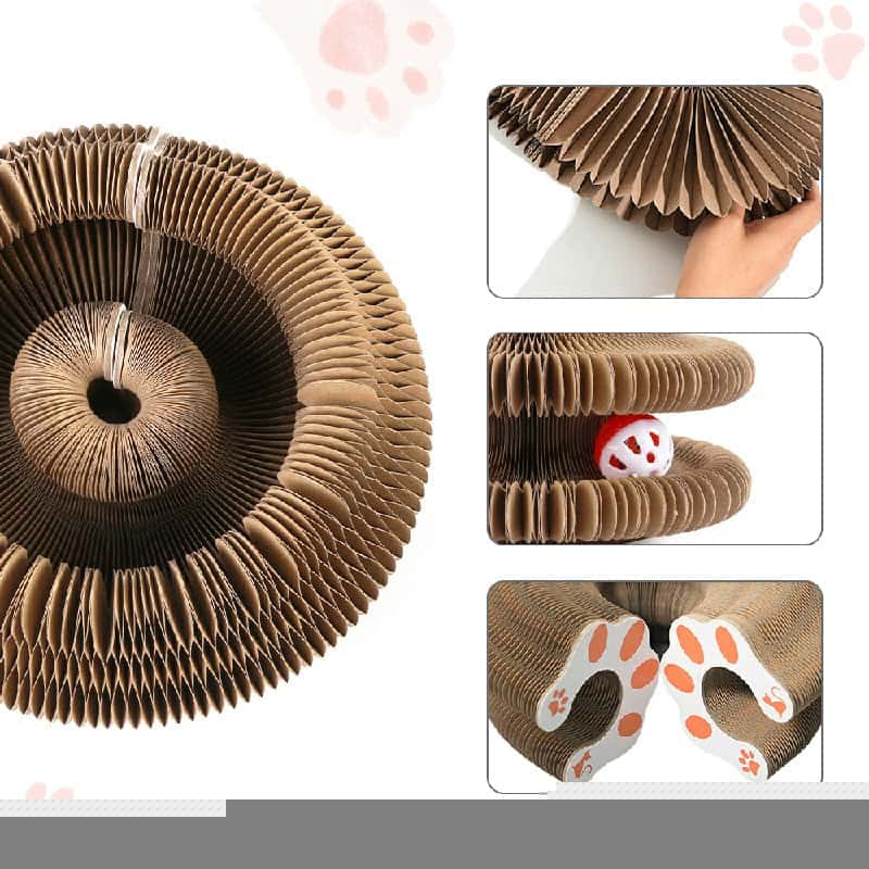 Organ Cat Scratching Board – Foldable Accordion Cat Toy with Bell | Interactive Cat Scratcher for Claw Grinding & Play LüvLitter
