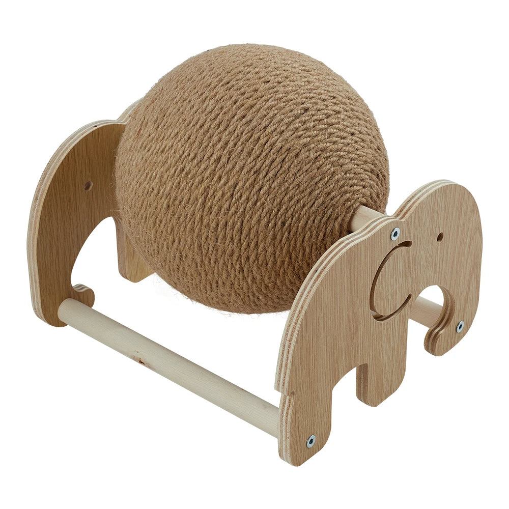 Cat Scratching Ball | Sisal Rope Rabbit Scratching Toy with Stable Base, Non-Slip Cat Exercise Wheel | Natural Sisal for Cat Claw Maintenance LüvLitter
