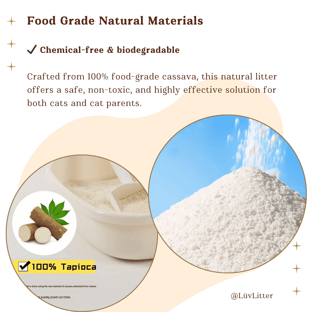 Cassava Natural Cat Litter – Unscented Dust Free Cat Litter | Eco - Friendly & Biodegradable - LüvLitter