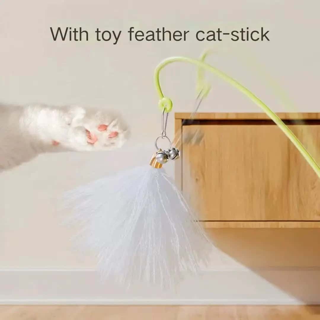 Interactive Cat Tumbler Toy – Best Feather Wand Cat Toy & Catnip Combo - LüvLitter