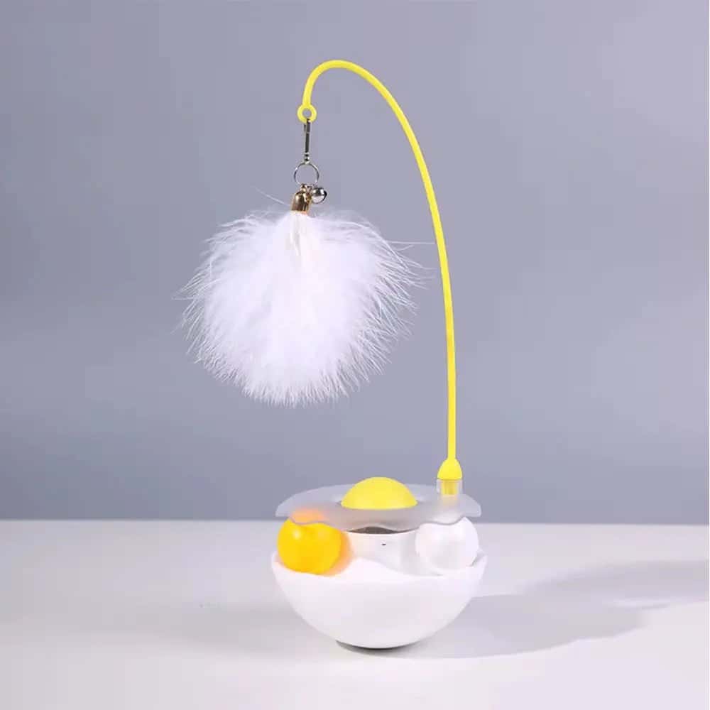 Interactive Cat Tumbler Toy – Best Feather Wand Cat Toy & Catnip Combo - LüvLitter