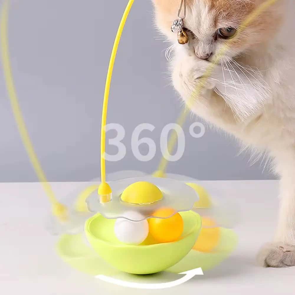 Interactive Cat Tumbler Toy – Best Feather Wand Cat Toy & Catnip Combo - LüvLitter