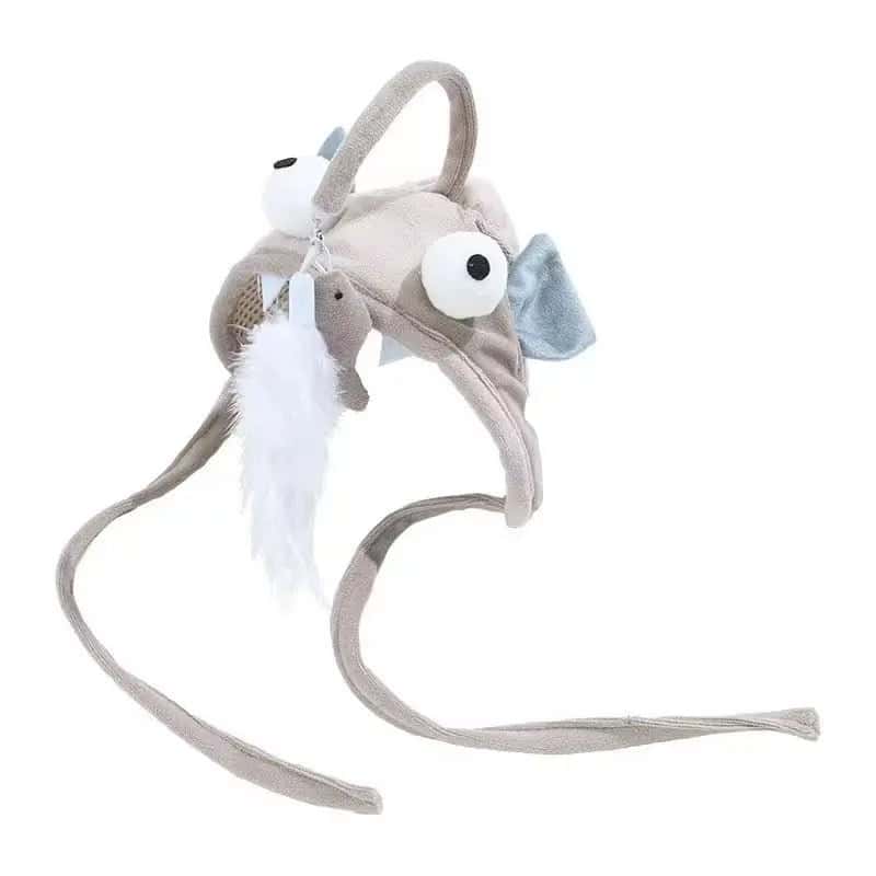 Lantern Fish Kitty Teaser Wand – Party Hat & Wearable Toy for Playful Cats - LüvLitter