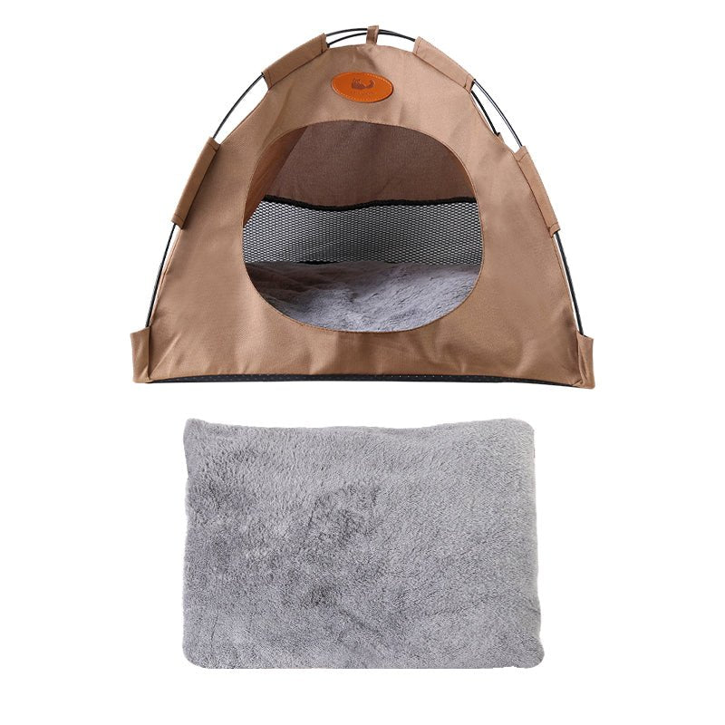 Pet Tent House for Cats & Small Dogs – Soft Indoor Pet Bed with Warm Cushion Pad, Cozy Puppy & Kitten Play Tent | 3 Colour Options - LüvLitter
