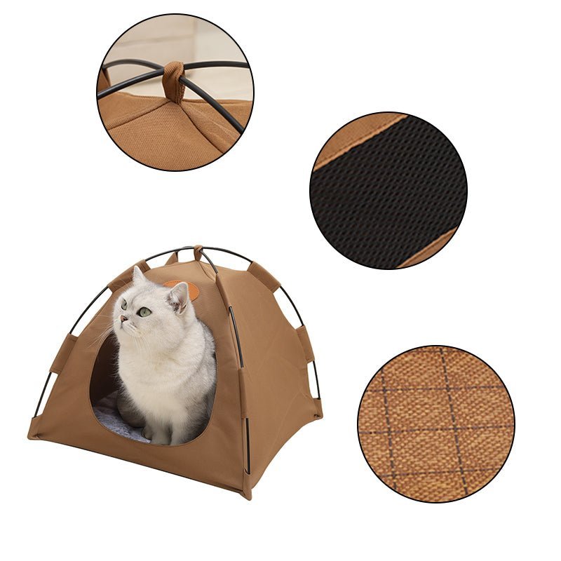 Pet Tent House for Cats & Small Dogs – Soft Indoor Pet Bed with Warm Cushion Pad, Cozy Puppy & Kitten Play Tent | 3 Colour Options - LüvLitter