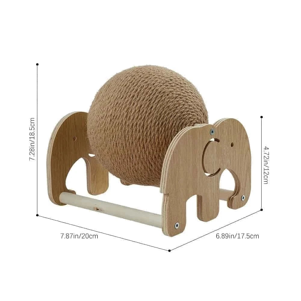 Cat Scratching Ball | Sisal Rope Rabbit Scratching Toy with Stable Base, Non-Slip Cat Exercise Wheel | Natural Sisal for Cat Claw Maintenance LüvLitter