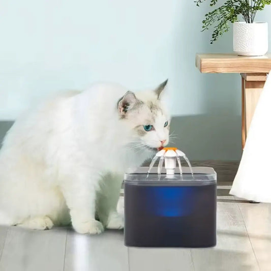 2L Automatic Cat Water Fountain – LED Light, Ultra - Quiet, Circulating Pet Water Dispenser for Cats & Small Dogs - LüvLitter
