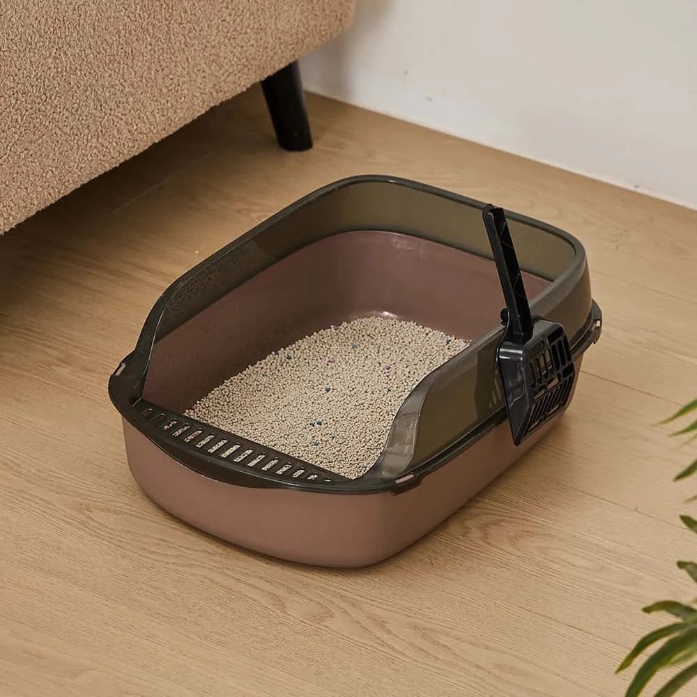 Cat Litter Box for Small & Large Cats – Anti-Splashing Sifting Litter Tray | Open Cat Toilet Sand Box (51×34.5×17cm) LüvLitter