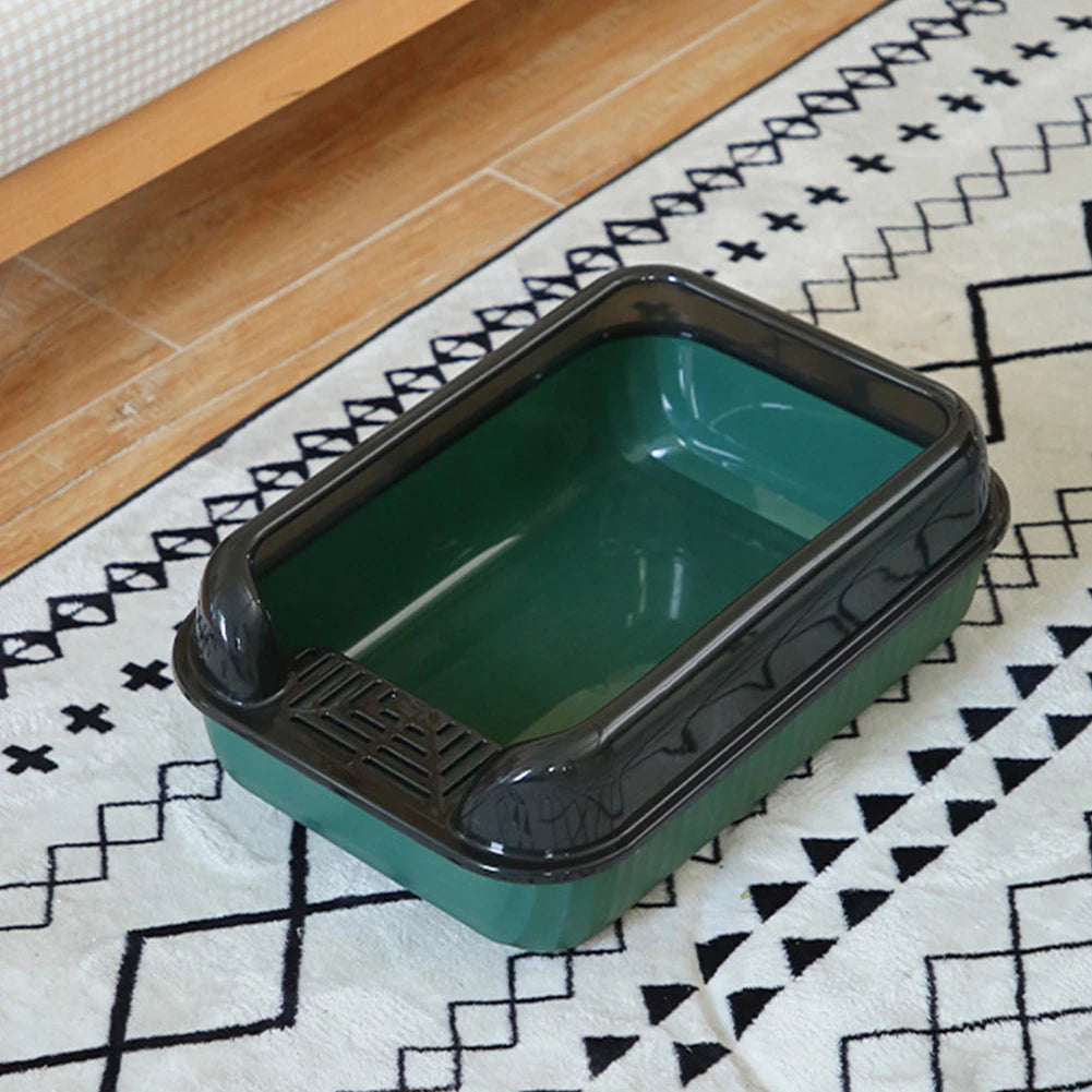 Cat Litter Box for Small & Large Cats – Anti-Splashing Sifting Litter Tray | Open Cat Toilet Sand Box (51×34.5×17cm) LüvLitter