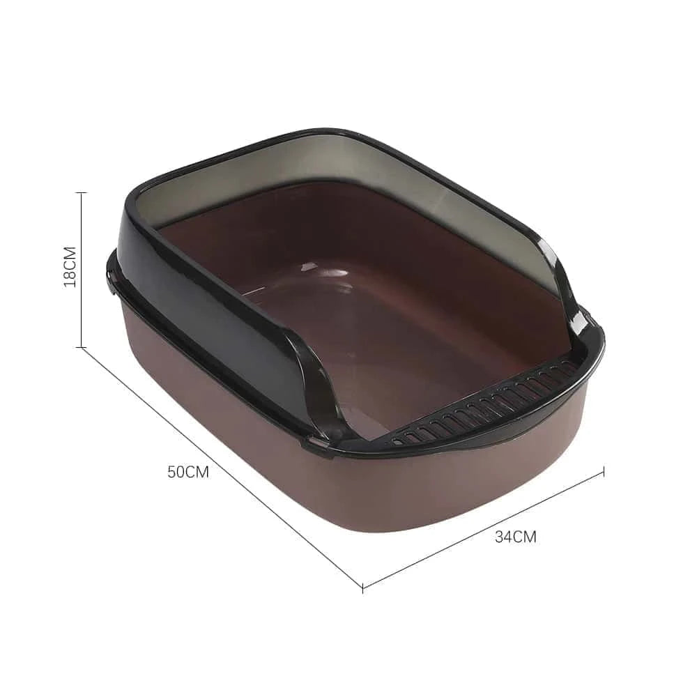 Cat Litter Box for Small & Large Cats – Anti-Splashing Sifting Litter Tray | Open Cat Toilet Sand Box (51×34.5×17cm) LüvLitter