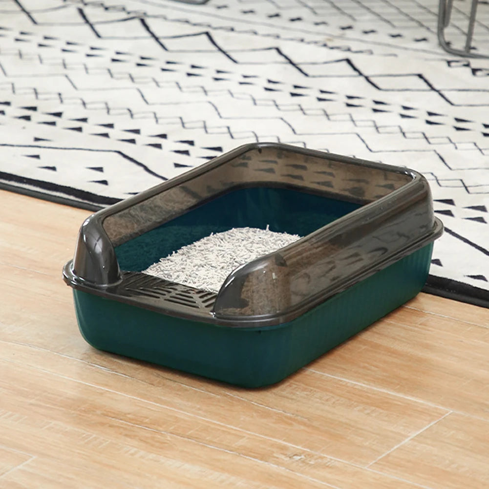 Cat Litter Box for Small & Large Cats – Anti-Splashing Sifting Litter Tray | Open Cat Toilet Sand Box (51×34.5×17cm) LüvLitter