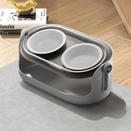 Adjustable Ceramic Cat Food Bowl – Elevated Tilted Feeder with Adjustable Height & Angle | Anti-Vomiting Design for Cats LüvLitter