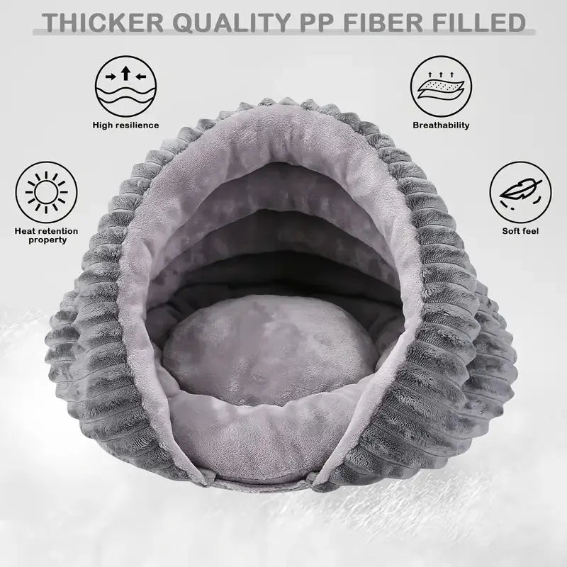 Removable washable cushion inside soft cat bed