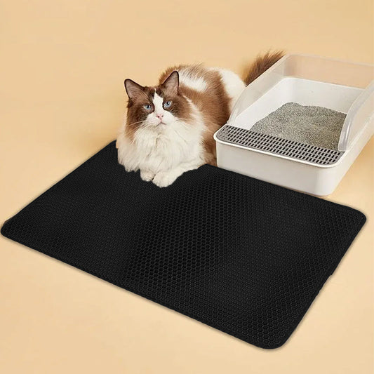 Double Layer Cat Litter Mat – Non-Slip, Washable Litter Trapper Pad for Cats | Paw Cleaner for Litter Box Area LüvLitter