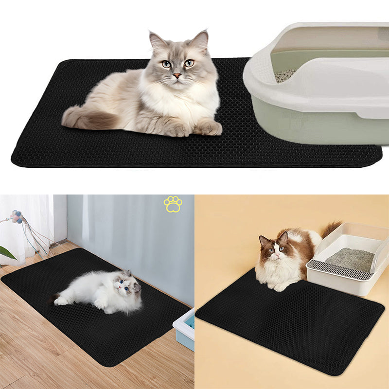 Double Layer Cat Litter Mat – Non-Slip, Washable Litter Trapper Pad for Cats | Paw Cleaner for Litter Box Area LüvLitter