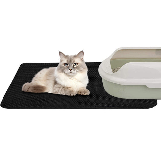 Double Layer Cat Litter Mat – Non-Slip, Washable Litter Trapper Pad for Cats | Paw Cleaner for Litter Box Area LüvLitter