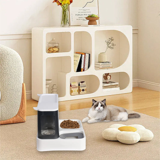2-in-1 Automatic Pet Feeder – Food & Water Dispenser Bowl for Cats & Dogs | Self-Feeding Bowl with Bottle Attachment LüvLitter