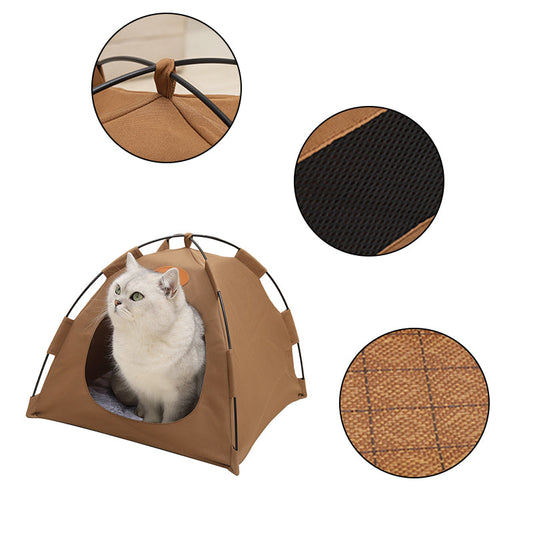 Pet Tent House for Cats & Small Dogs – Soft Indoor Pet Bed with Warm Cushion Pad, Cozy Puppy & Kitten Play Tent | 3 Colour Options LüvLitter
