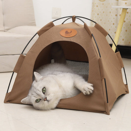 Pet Tent House for Cats & Small Dogs – Soft Indoor Pet Bed with Warm Cushion Pad, Cozy Puppy & Kitten Play Tent | 3 Colour Options LüvLitter