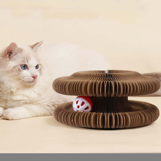 Organ Cat Scratching Board – Foldable Accordion Cat Toy with Bell | Interactive Cat Scratcher for Claw Grinding & Play LüvLitter