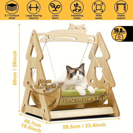 Cat resting in elevated hammock bed