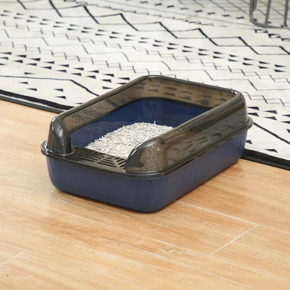 Cat Litter Box for Small & Large Cats – Anti-Splashing Sifting Litter Tray | Open Cat Toilet Sand Box (51×34.5×17cm) LüvLitter