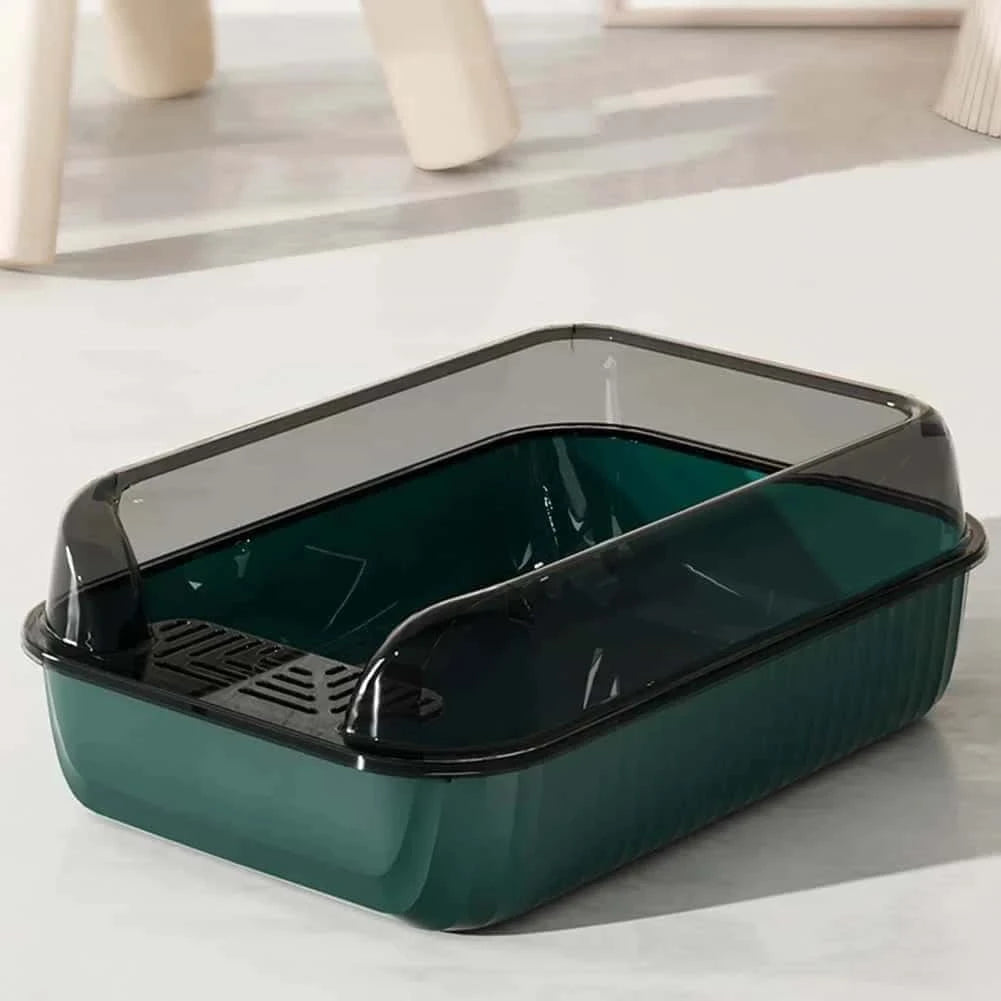 Cat Litter Box for Small & Large Cats – Anti-Splashing Sifting Litter Tray | Open Cat Toilet Sand Box (51×34.5×17cm) LüvLitter