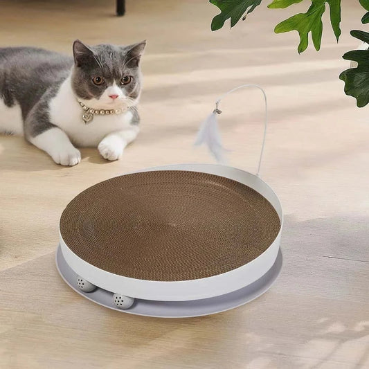 Cardboard Cat Scratcher – Vertical Indoor Cat Scratcher with Toy Balls | Durable 40cm Cat Scratch Board - LüvLitter